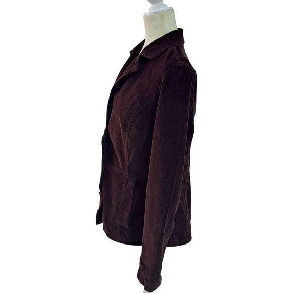 St John's Bay Women's Corduroy Brown Jacket 3 Bottom Business Work Wear Sz M - Picture 4 of 7